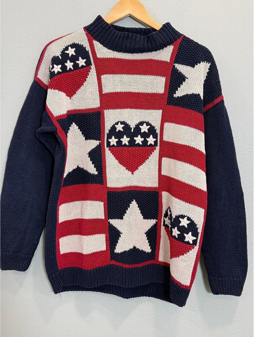 Marisa Christina Classics Vintage Americana Star Knit Sweater - Size Large